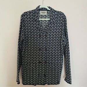 Holebrook Sweden women’s double breasted geometric print cotton cardigan/jacket